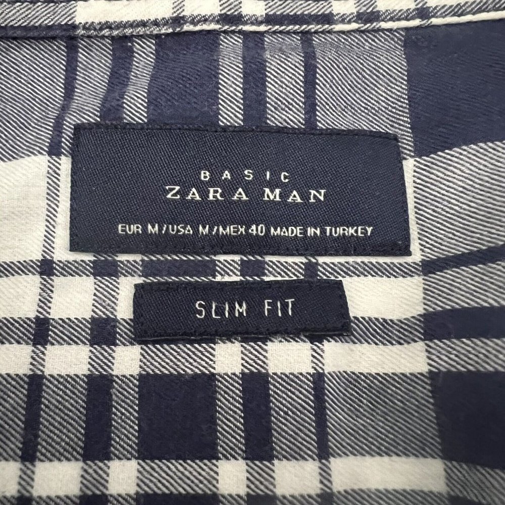 Zara Man Basic Slim Fit Button Down Shirt Long Sleeve  Mens size Medium - Picture 4 of 8